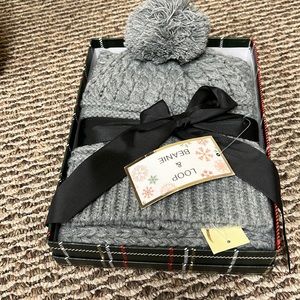 Brand new in box with tags. Got for a gift. Scarf and hat